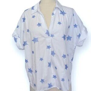 NWT Crown and Ivy Popover Fit Starts Blouse Women's Size Large